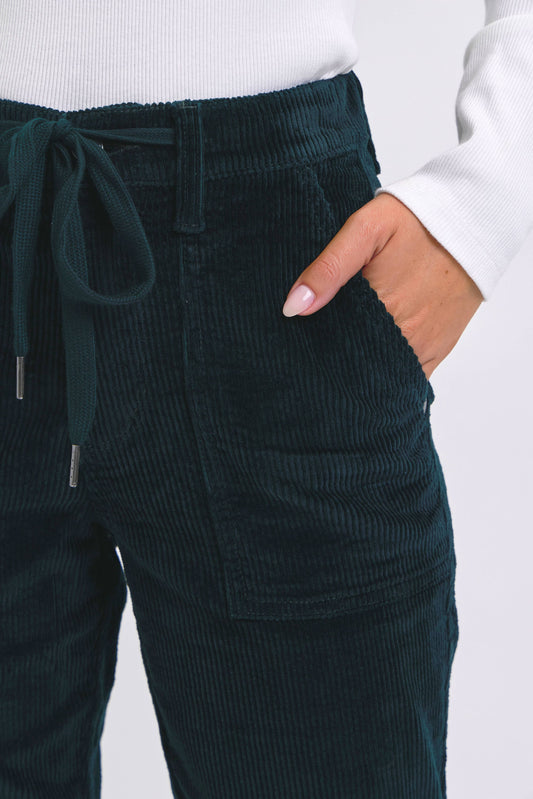 High Waisted Corduroy Cuffed Jogger