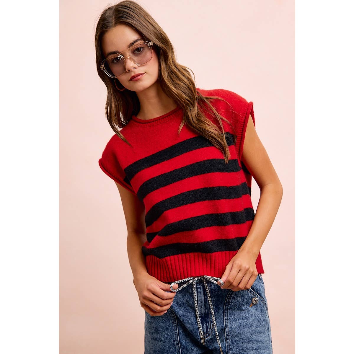 Gameday Striped Sleeves Knit Top
