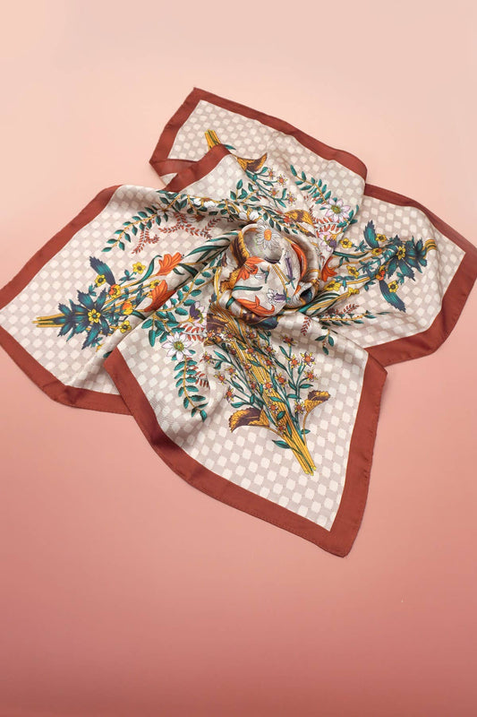 Large Floral Print Bandana Scarf