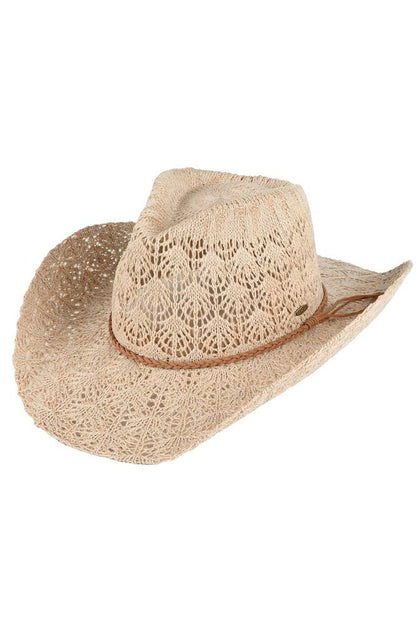 C.C Horseshoe Lace Knitting Cowboy Hat