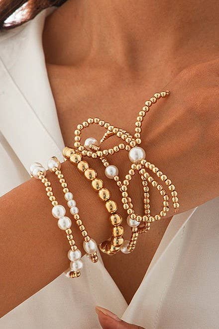 Multi Layer Bow Bracelet Stack