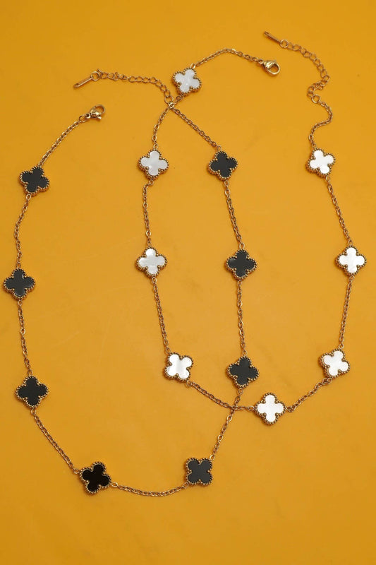 18K STAINLESS STEEL TARNISH FREE CLOVER NECKLACE | 40NK9470
