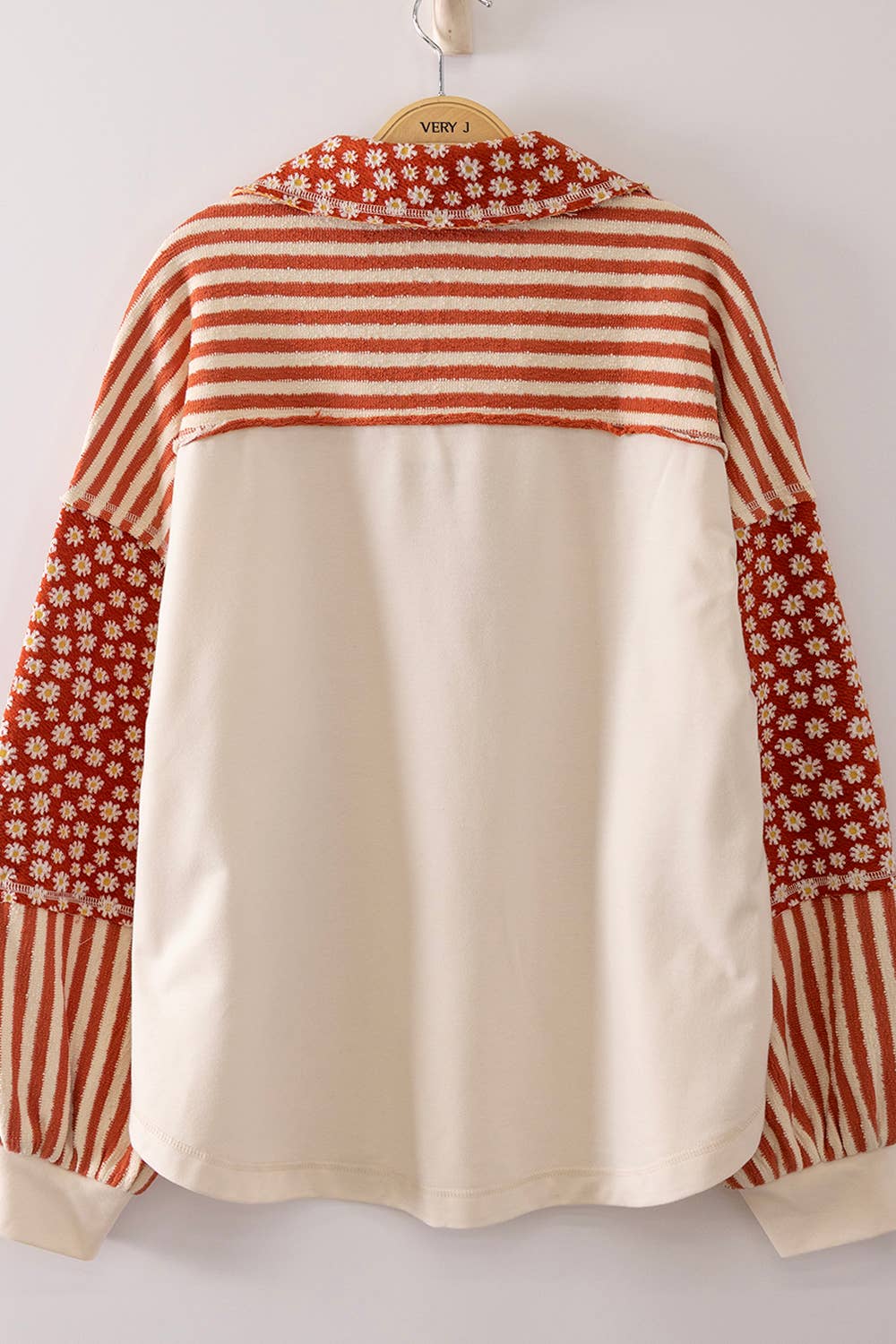 New Me - Daisy Stripe Contrast Top - Ivory