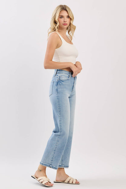 High Rise Stretch Relaxed Straight Jeans
