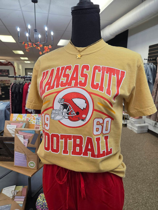 Kansas City Football - Mustard Comfort Colors Graphic Tee (Pre-Order)