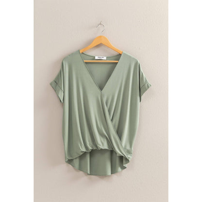 Short Sleeve Surplice Top