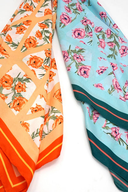 Oversized Floral Print Bandana Scarves