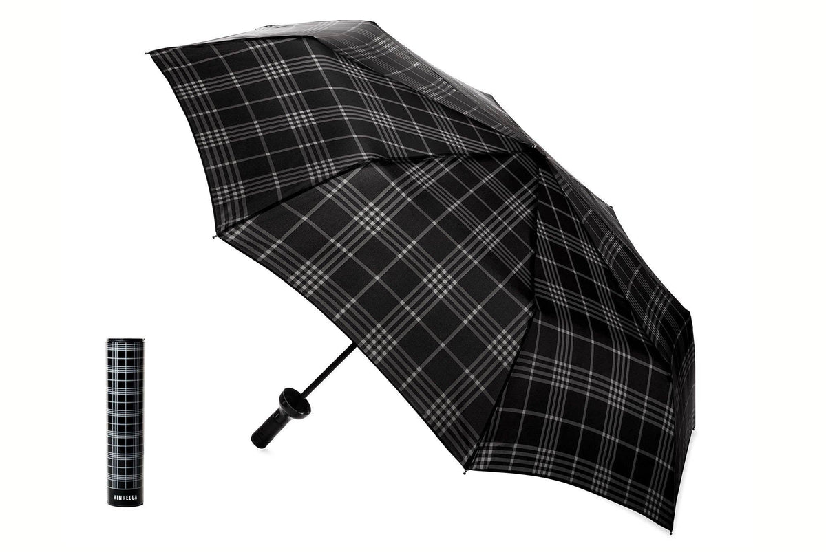 Black Plaid Bottle Umbrella
