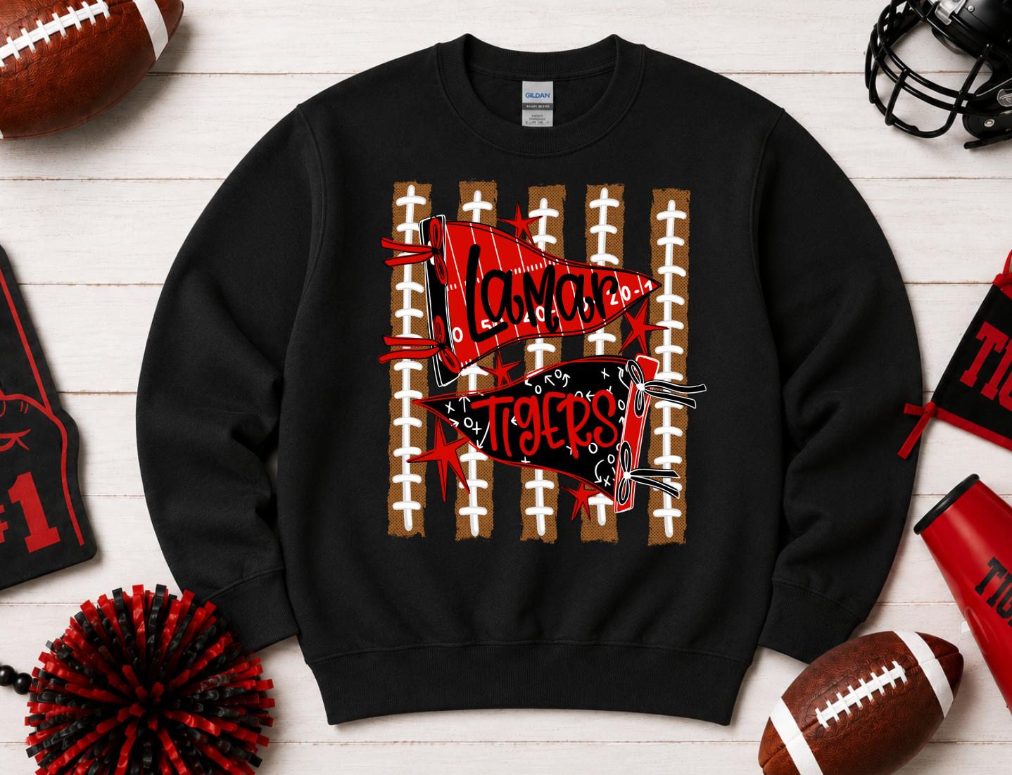 Lamar Tigers Flags Sweatshirts - Gildan (Pre-order)