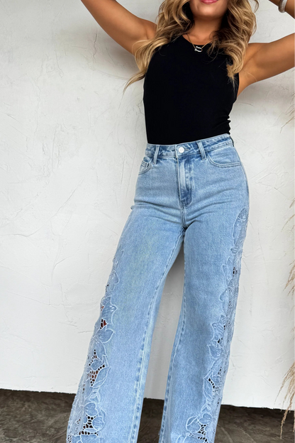 Blakely Jeans - Floral Charm Wide Leg