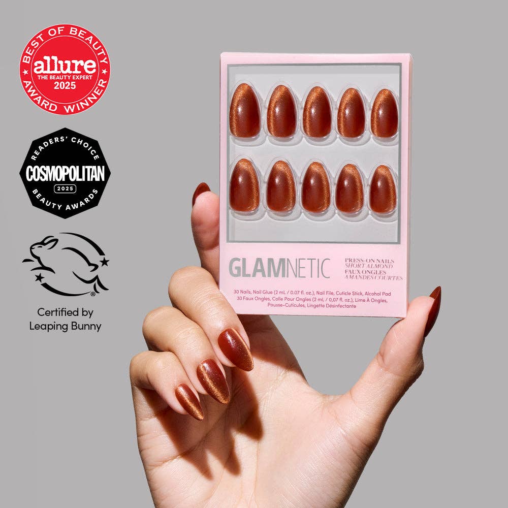 Sicilian Sun Press-On Nails | Brown Velvet Short Almond
