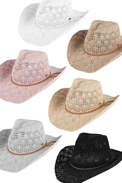 C.C Horseshoe Lace Knitting Cowboy Hat