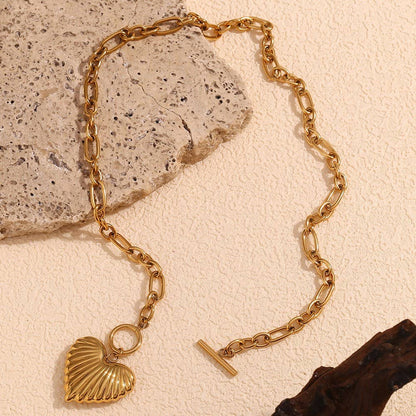18K STAINLESS STEEL TARNISH FREE HEART NECKLACE | 40NK9480