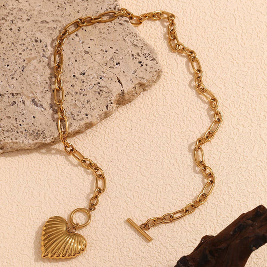 18K STAINLESS STEEL TARNISH FREE HEART NECKLACE | 40NK9480