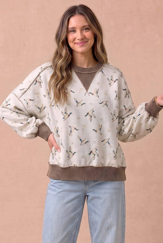 Haptics - Duck Camo Exposed Seam Sweatshirt