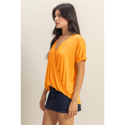 Short Sleeve Surplice Top