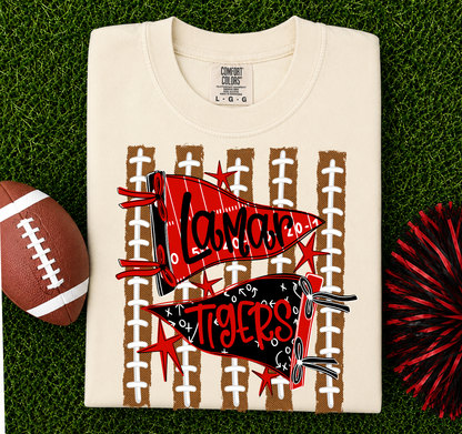 Lamar Tigers Team Flags - Comfort Colors Tee (Pre-order)