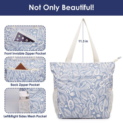 WANDF Water-resistant Beach Shoulder Tote Bag for Women
