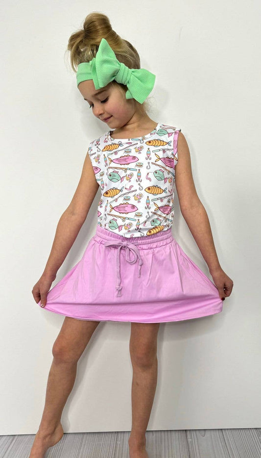 Fishing Pole Girls Skort Set