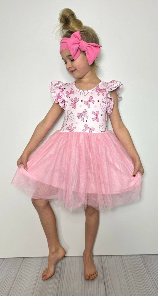 Coquette Bow Tutu Girls Dress