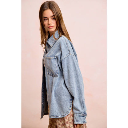 BiBi Washed Denim Shirt Jacket