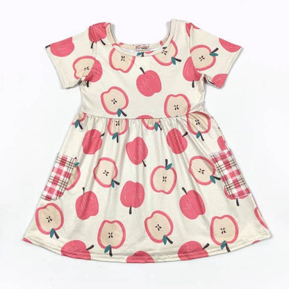 Plaid Apple Girls Dress