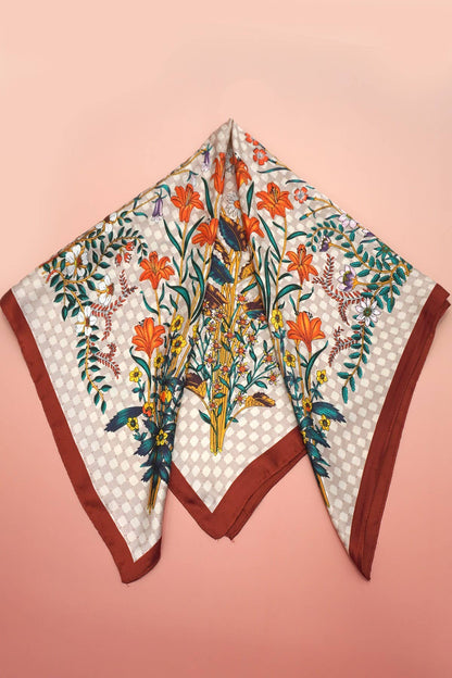 Large Floral Print Bandana Scarf