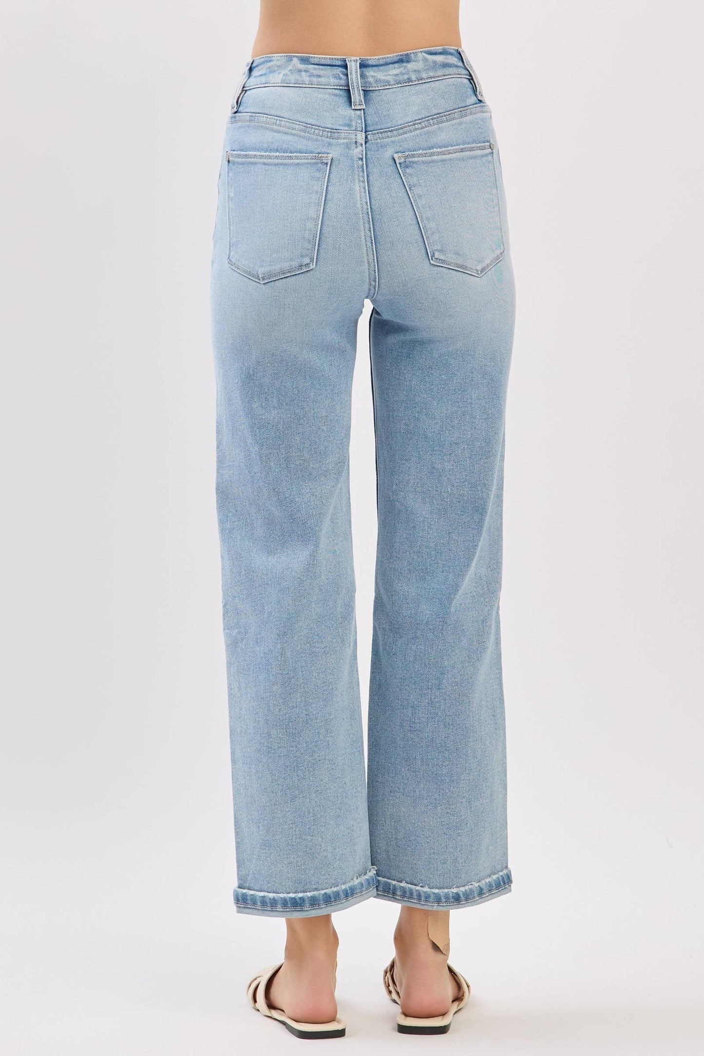 High Rise Stretch Relaxed Straight Jeans