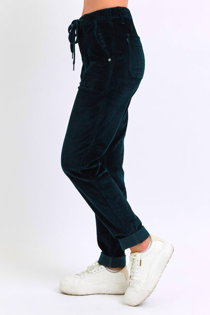High Waisted Corduroy Cuffed Jogger
