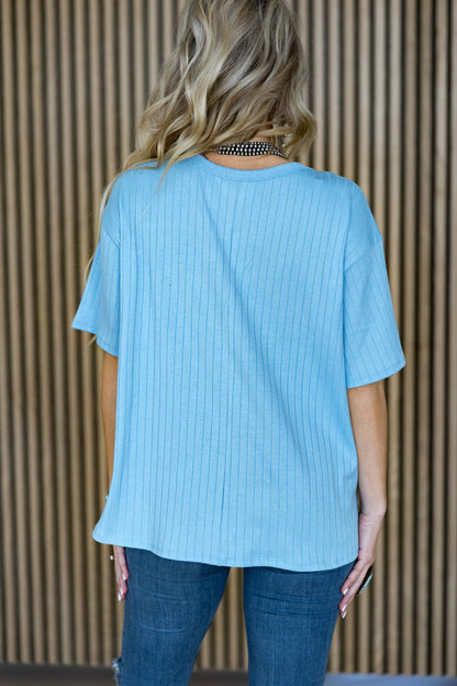Ribbed Boyfriend Style Oversized Top