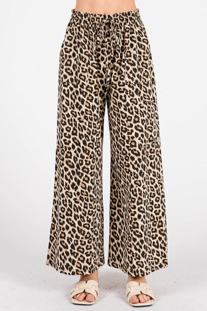 Sewn and Seen Leopard Print Wide Leg Pants