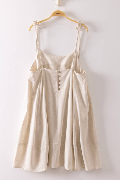 Back Button Down Detail Mini Dress