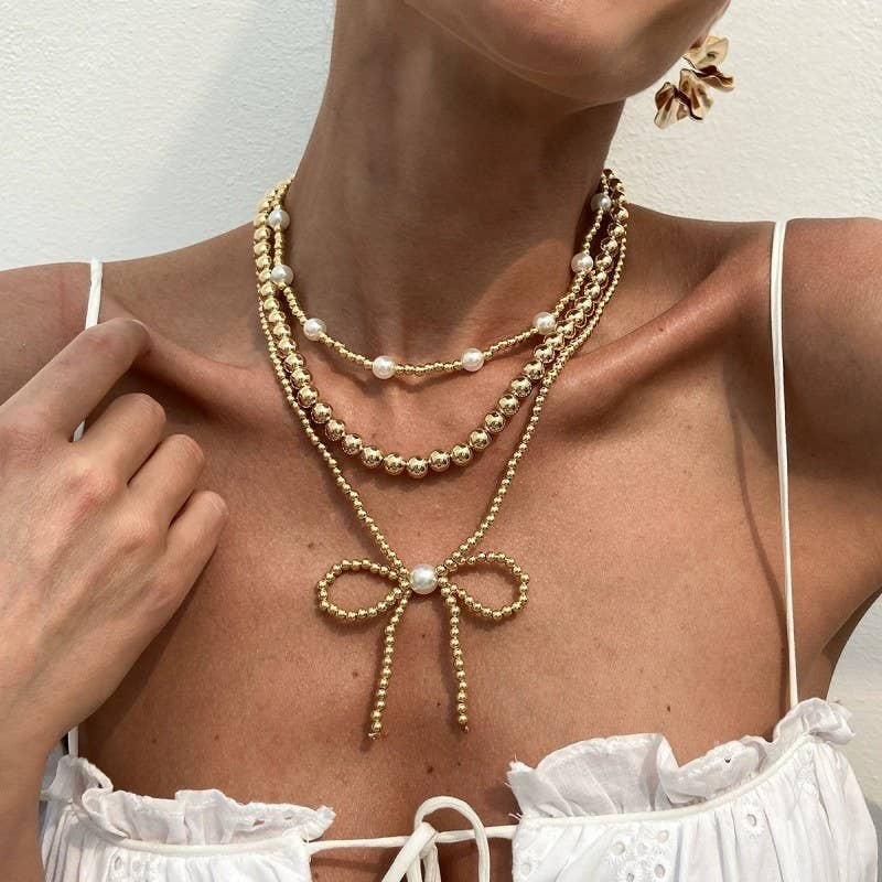 Multilayer Bow Necklace