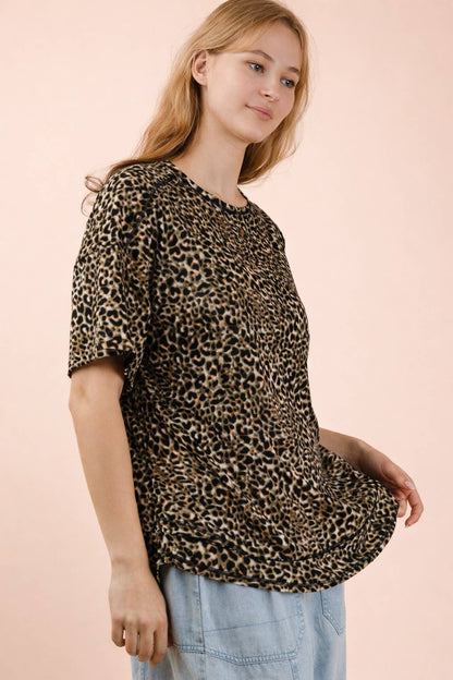 Oversized Leopard Printed Knit Top