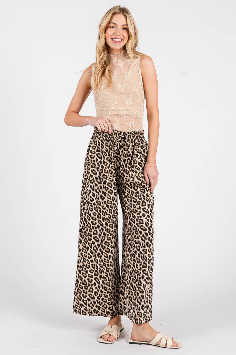 Sewn and Seen Leopard Print Wide Leg Pants