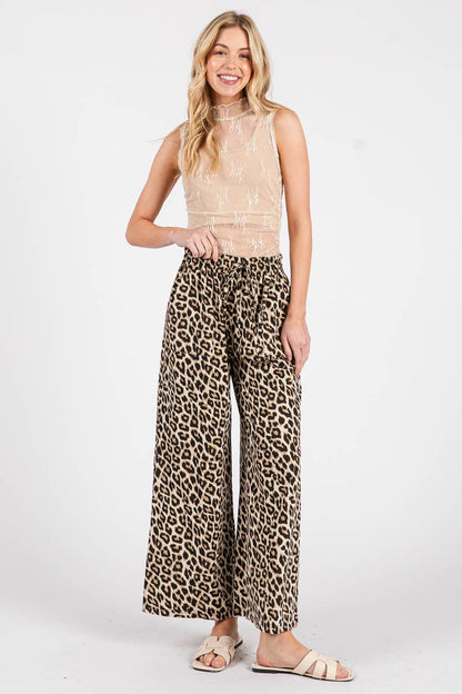 Sewn and Seen Leopard Print Wide Leg Pants