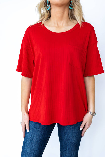Ribbed Boyfriend Style Oversized Top