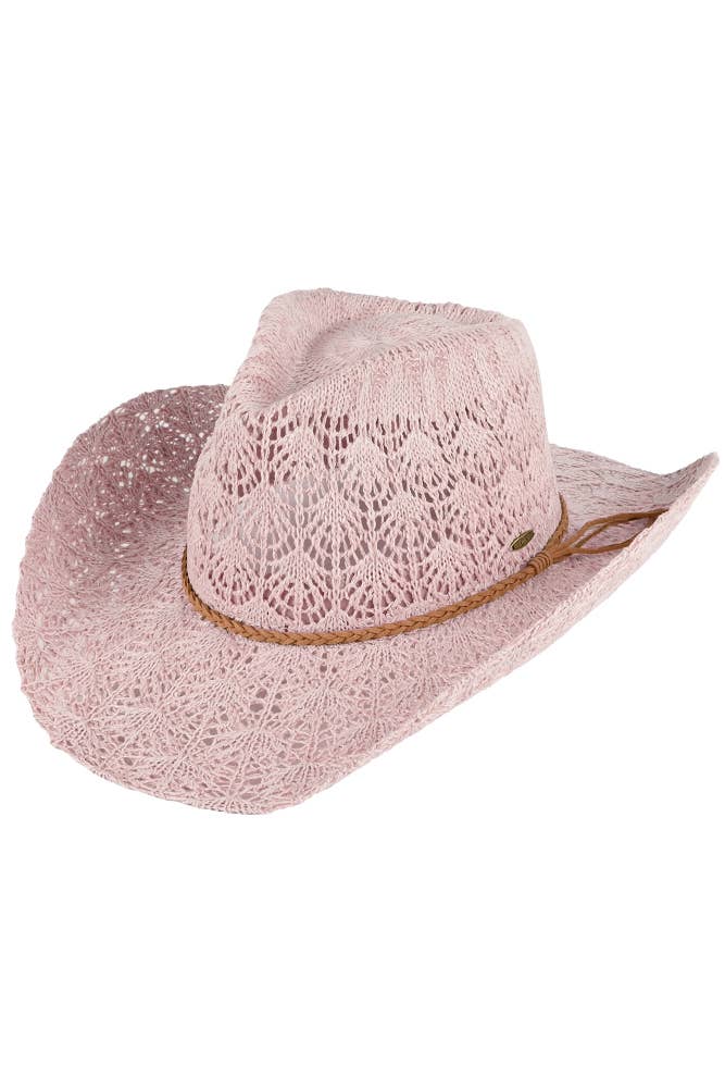 C.C Horseshoe Lace Knitting Cowboy Hat