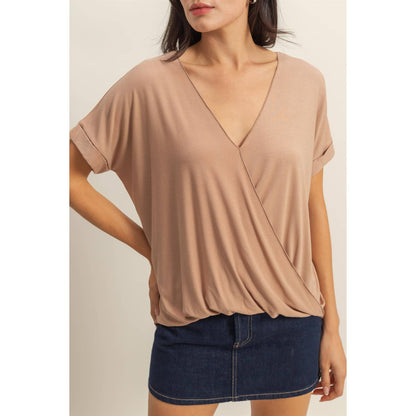 Short Sleeve Surplice Top