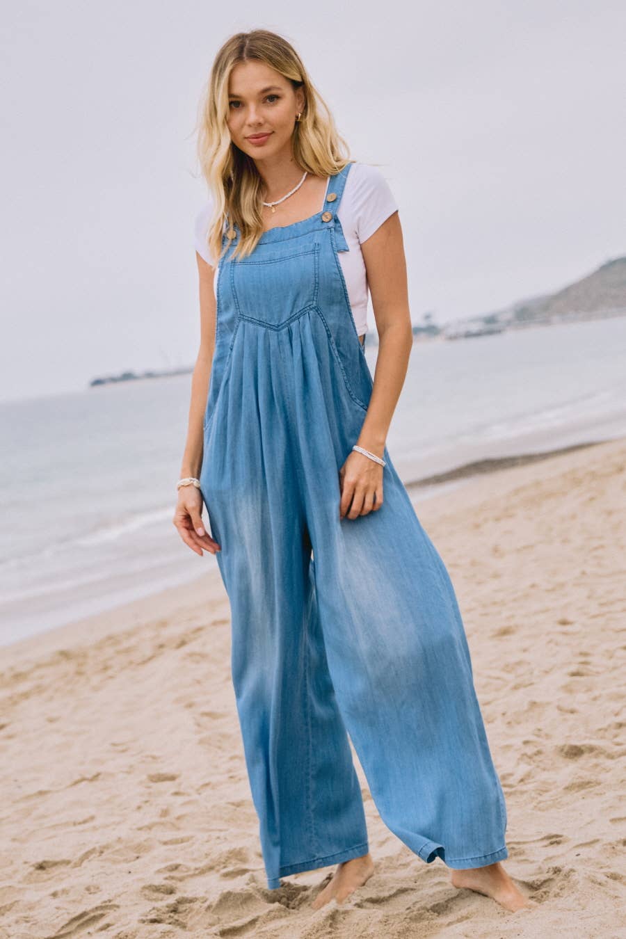 Oddi Washed Chambray Overall Jumpsuit