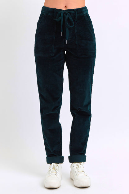 High Waisted Corduroy Cuffed Jogger