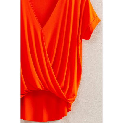 Short Sleeve Surplice Top