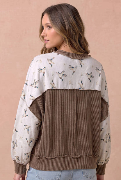 Haptics - Duck Camo Exposed Seam Sweatshirt